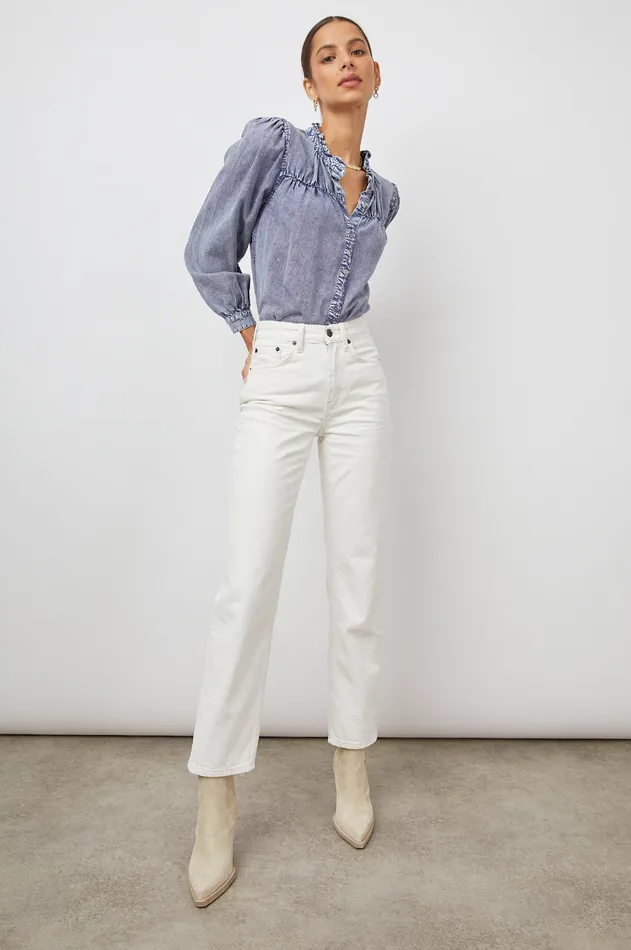 Tops Women Rails Camille Top Sapphire Acid Wash