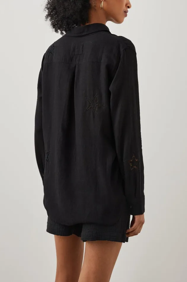 Tops Women Rails Charli Shirt Black Eyelet Stars