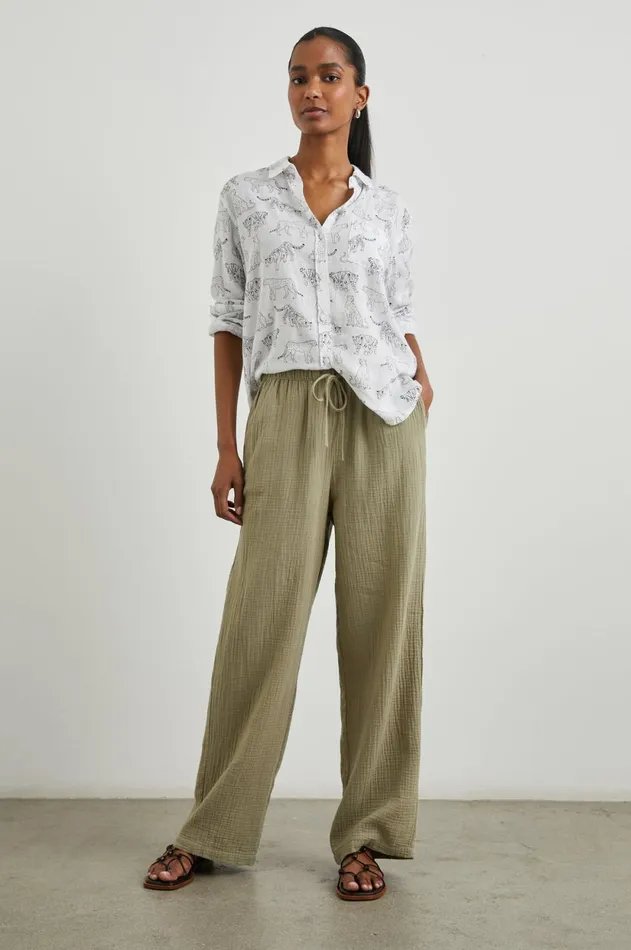 Tops Women Rails Charli Shirt Ivory Jungle Cats