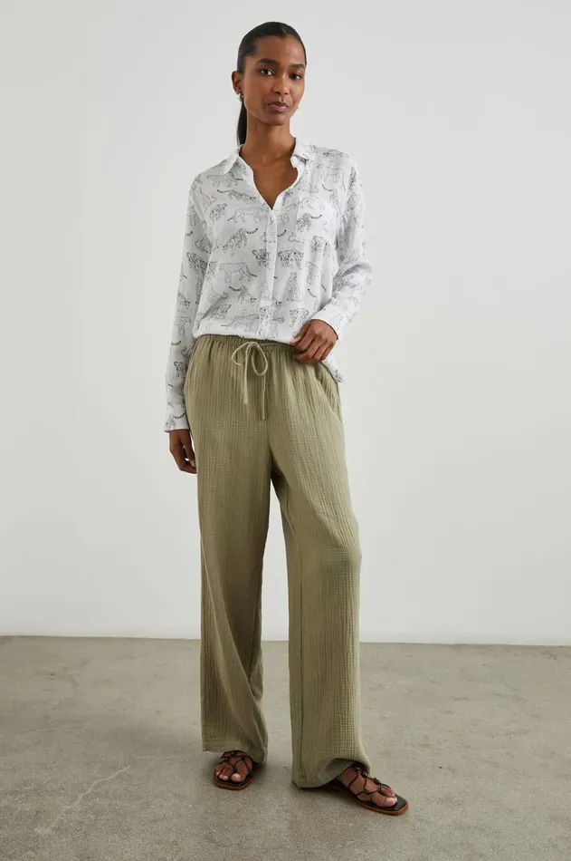 Tops Women Rails Charli Shirt Ivory Jungle Cats