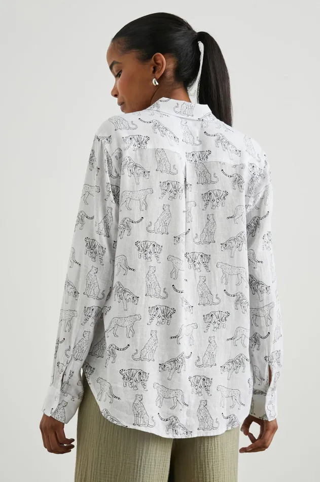 Tops Women Rails Charli Shirt Ivory Jungle Cats