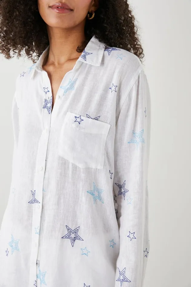 Tops Women Rails Charli Shirt Navy Stitched Stars