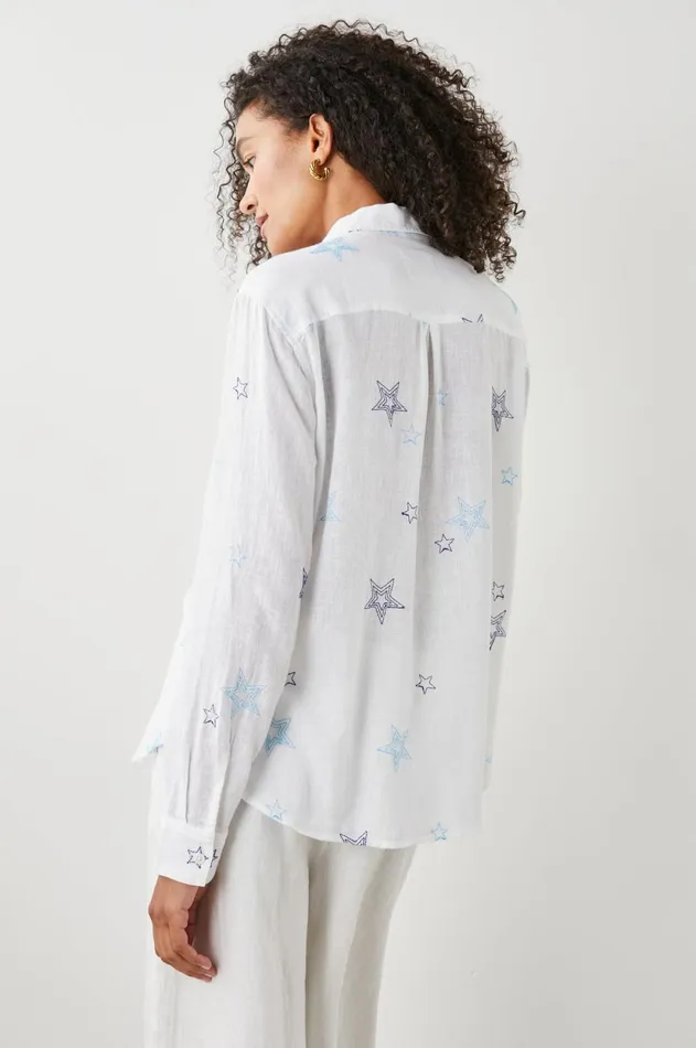 Tops Women Rails Charli Shirt Navy Stitched Stars