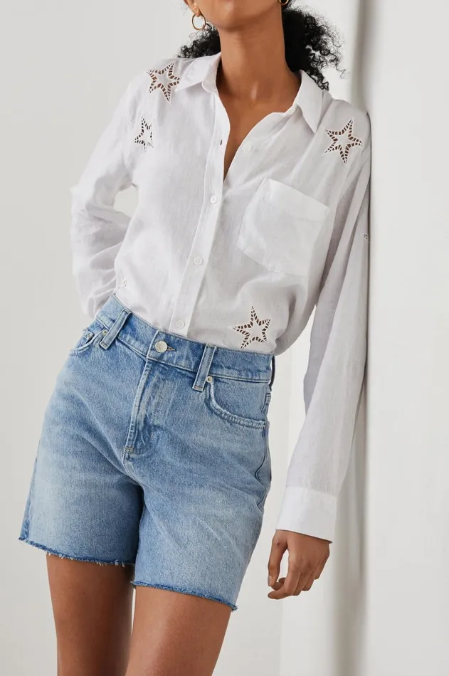 Tops Women Rails Charli Shirt White Eyelet Stars
