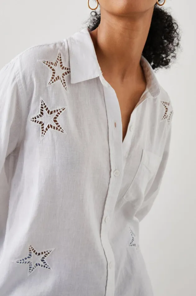Tops Women Rails Charli Shirt White Eyelet Stars