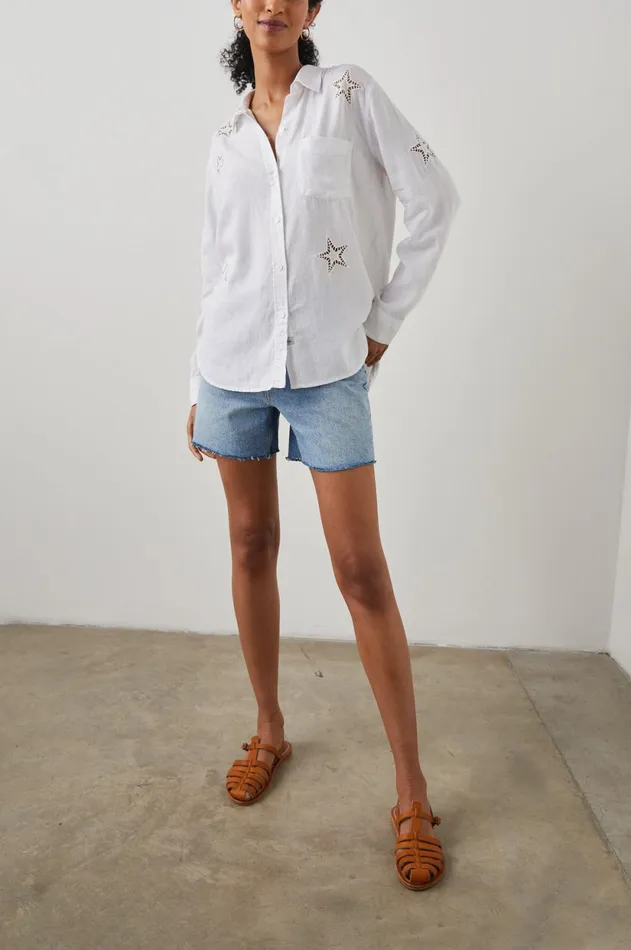 Tops Women Rails Charli Shirt White Eyelet Stars
