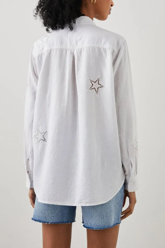 Tops Women Rails Charli Shirt White Eyelet Stars