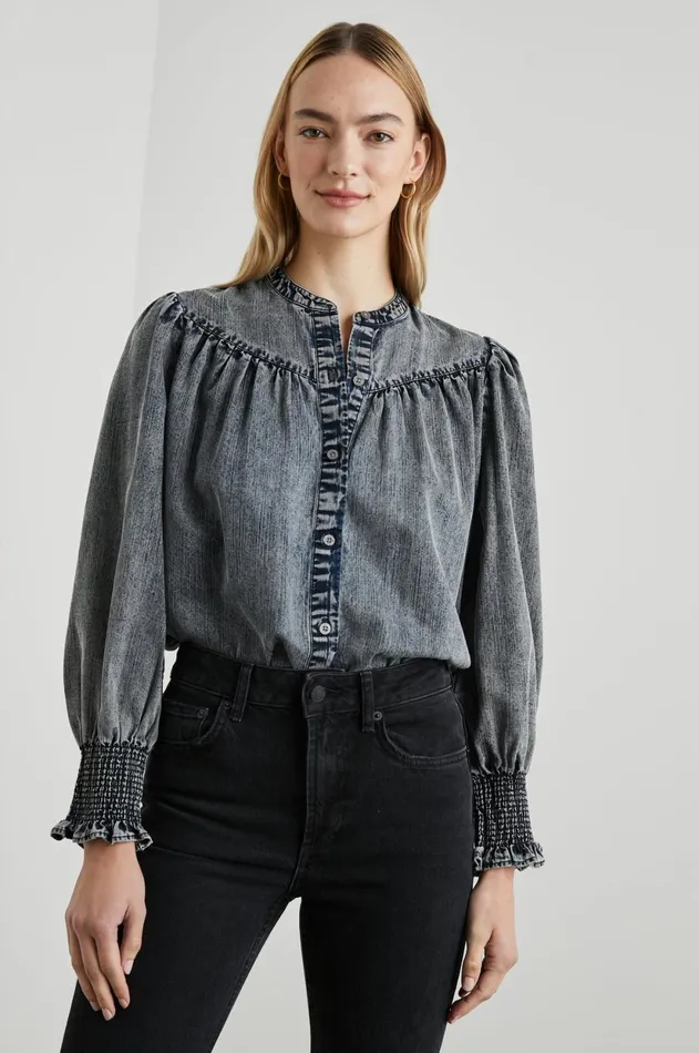 Tops Women Rails Daphne Shirt Ink Wash