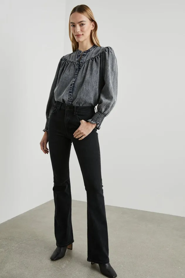 Tops Women Rails Daphne Shirt Ink Wash