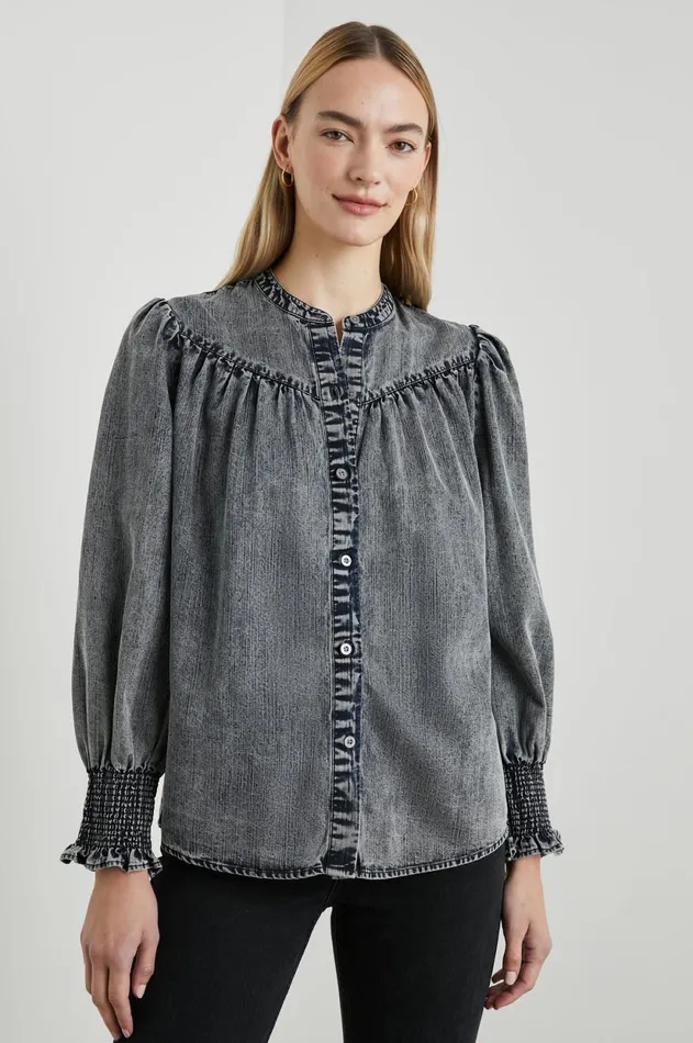 Tops Women Rails Daphne Shirt Ink Wash