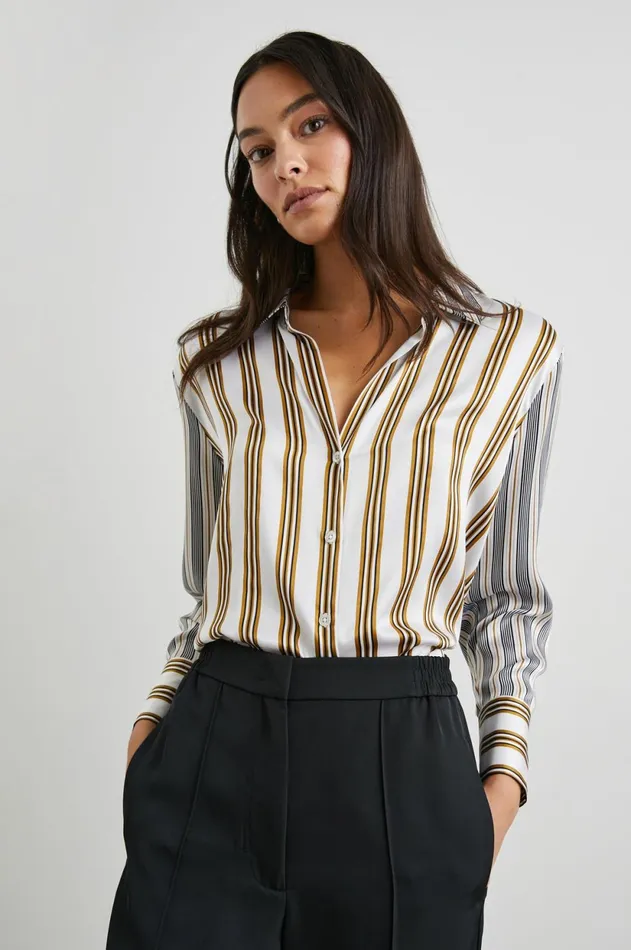 Tops Women Rails Dorian Shirt Bronze Mix Stripe