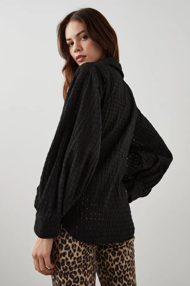 Tops Women Rails Eileen Top Black Seersucker
