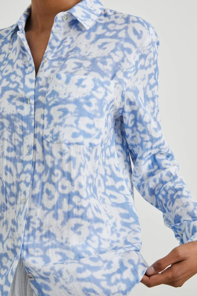 Tops Women Rails Ellis Shirt Blue Diffused Cheetah