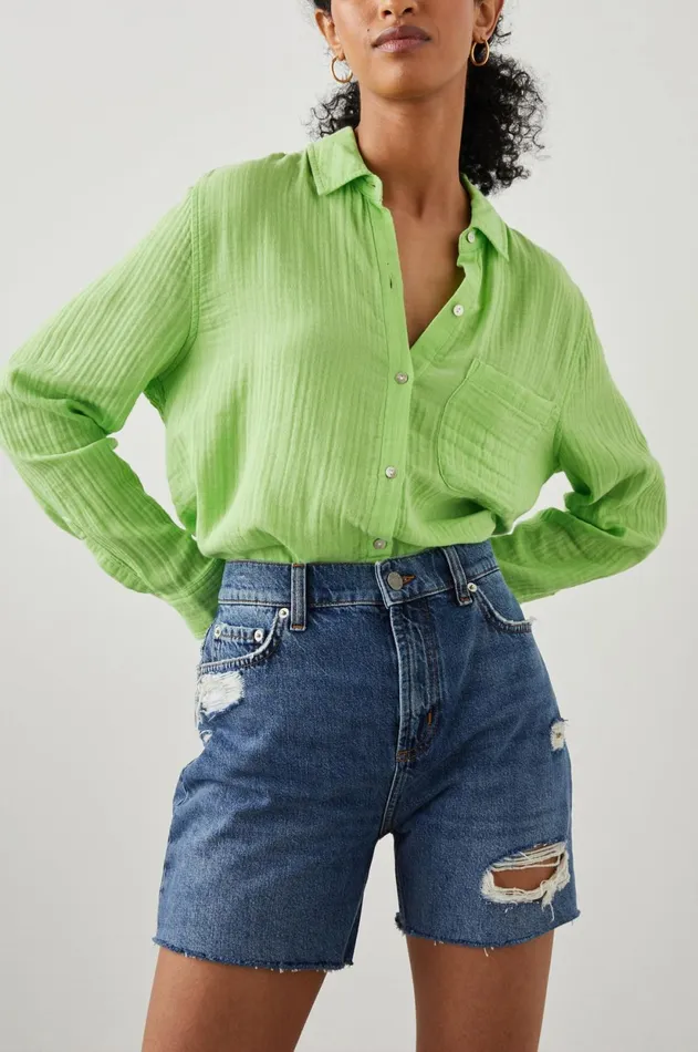 Tops Women Rails Ellis Shirt Jade Lime