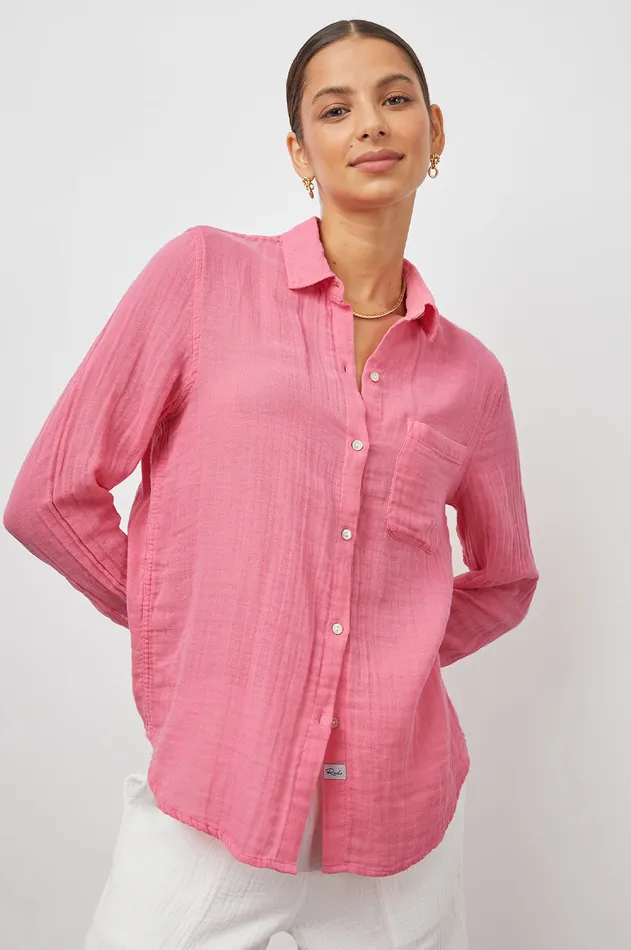 Tops Women Rails Ellis Shirt Malibu Pink