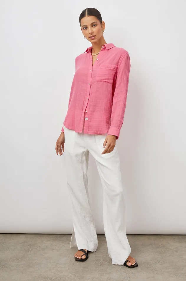 Tops Women Rails Ellis Shirt Malibu Pink