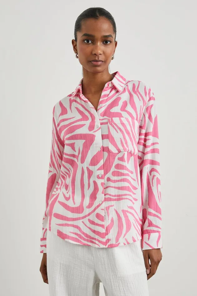 Tops Women Rails Ellis Shirt Pink Tiger