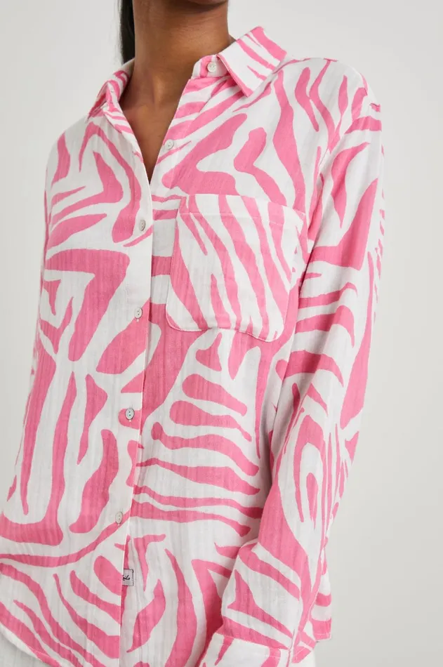 Tops Women Rails Ellis Shirt Pink Tiger
