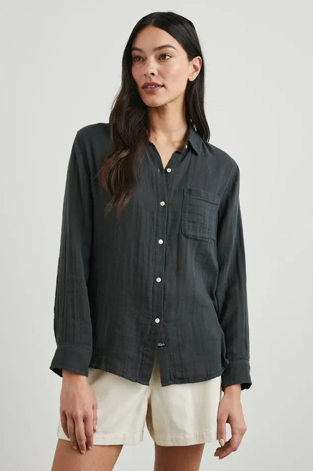 Tops Women Rails Ellis Shirt Washed Black
