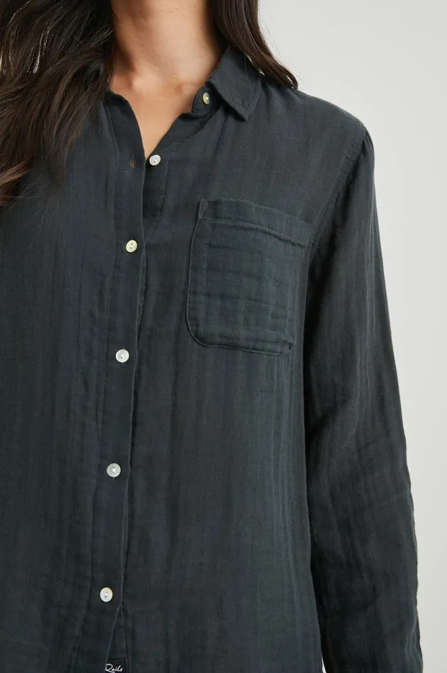 Tops Women Rails Ellis Shirt Washed Black