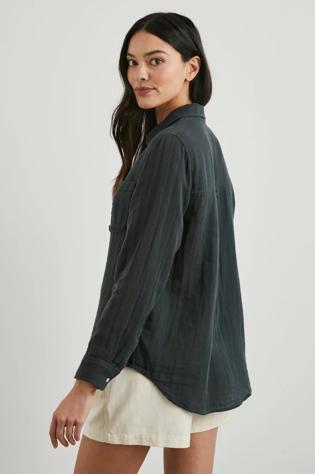 Tops Women Rails Ellis Shirt Washed Black