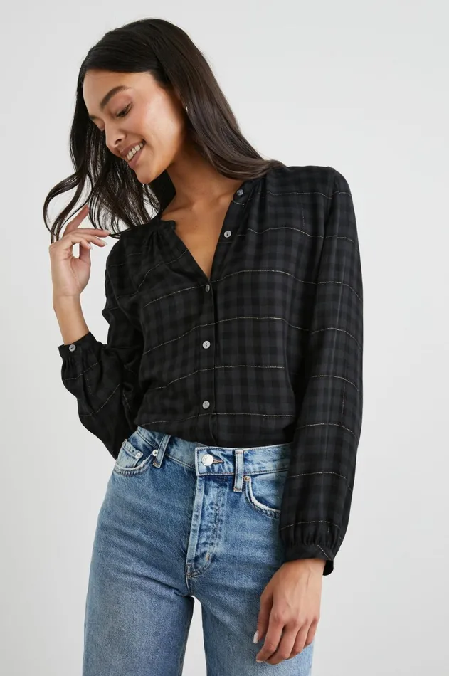 Tops Women Rails Eloise Top Onyx Lurex
