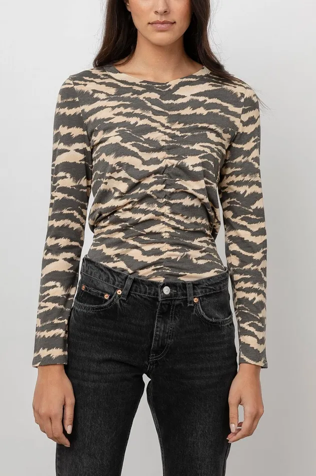 Tops Women Rails Freja TShirt Tan New Wave Tiger