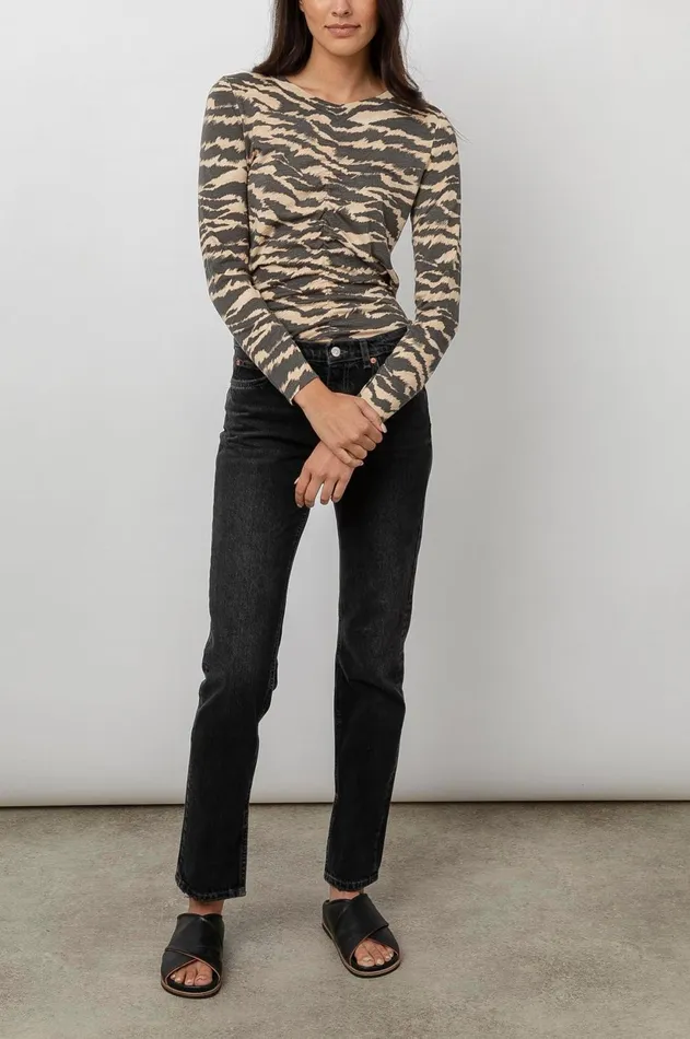 Tops Women Rails Freja TShirt Tan New Wave Tiger