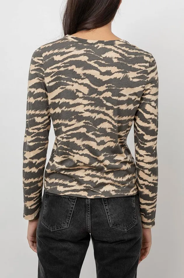 Tops Women Rails Freja TShirt Tan New Wave Tiger