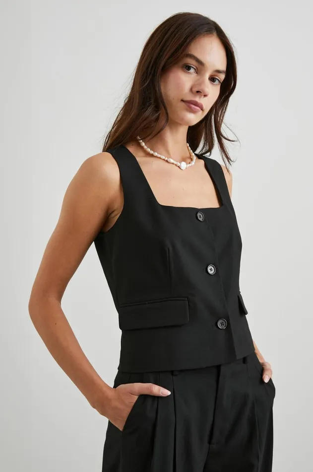 Tops Women Rails Guilia Vest Black Twill