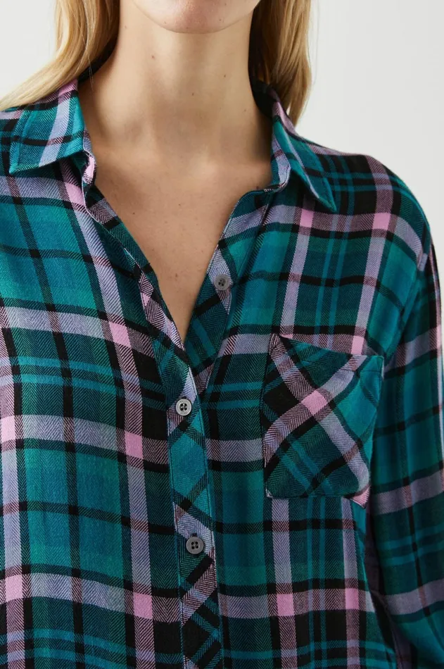 Tops Women Rails Hunter Shirt Aqua Lilac