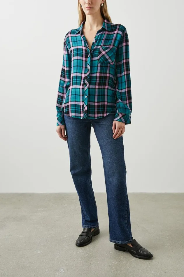 Tops Women Rails Hunter Shirt Aqua Lilac
