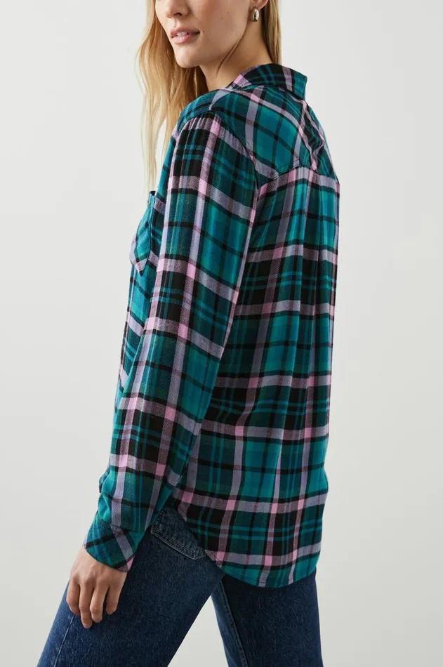 Tops Women Rails Hunter Shirt Aqua Lilac