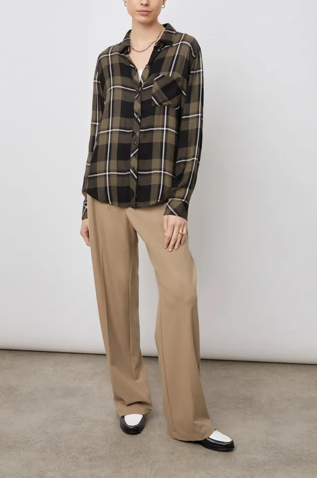 Tops Women Rails Hunter Shirt Black Olive Ivory