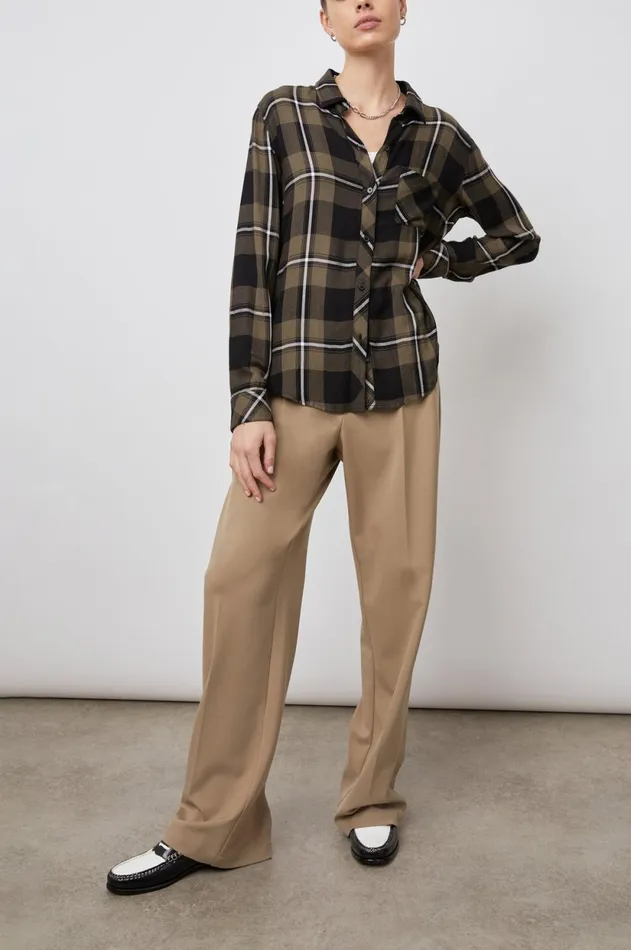 Tops Women Rails Hunter Shirt Black Olive Ivory