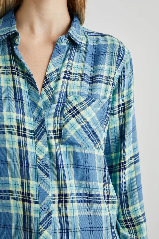 Tops Women Rails Hunter Shirt Bluebell Citron