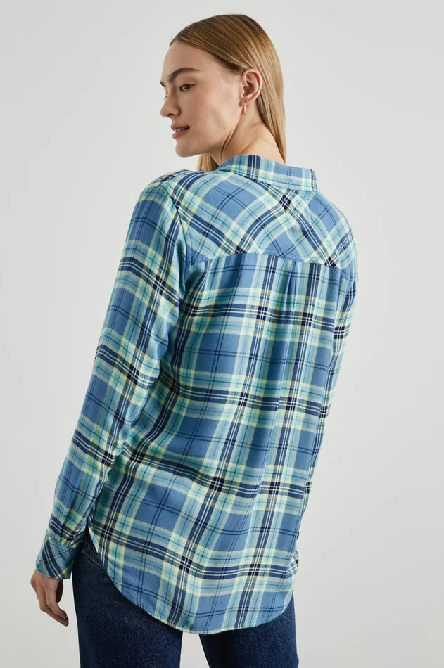 Tops Women Rails Hunter Shirt Bluebell Citron