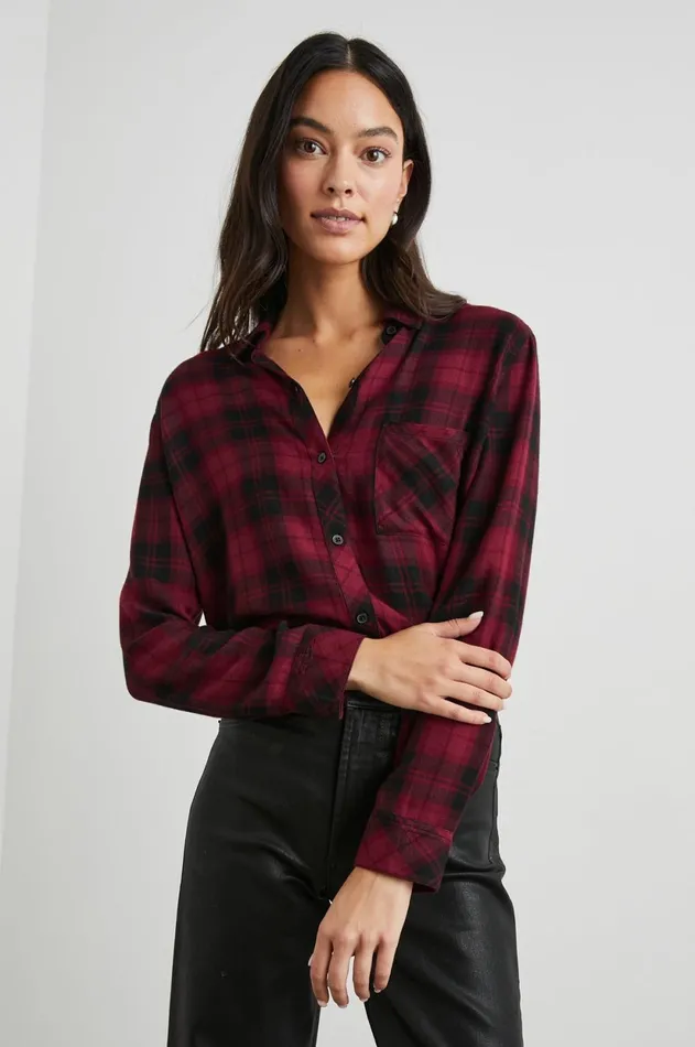 Tops Women Rails Hunter Shirt Crimson Pitch