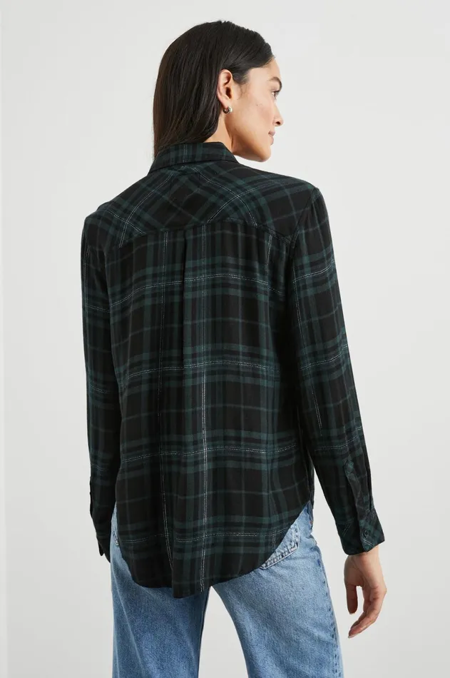Tops Women Rails Hunter Shirt Forest Slate Tinsel