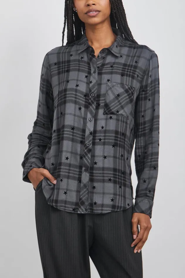 Tops Women Rails Hunter Shirt Iron Black Stars
