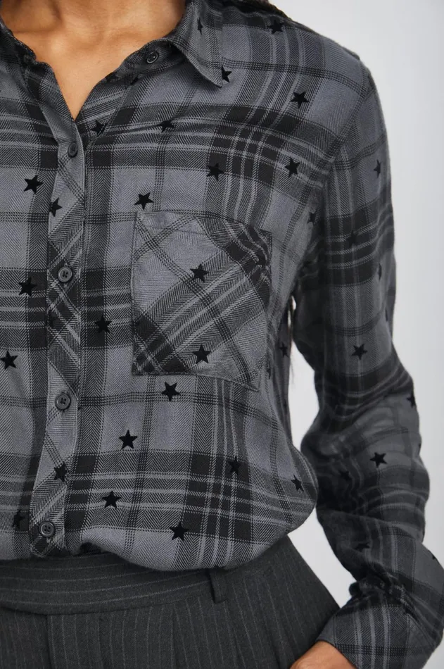 Tops Women Rails Hunter Shirt Iron Black Stars