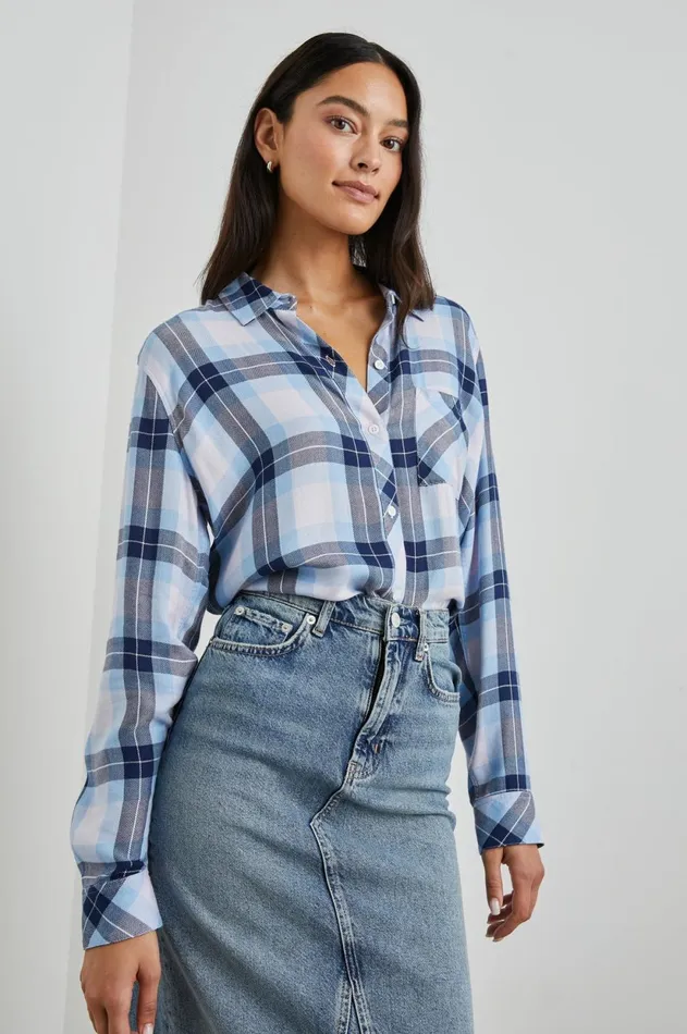 Tops Women Rails Hunter Shirt Lilac Crystal Navy