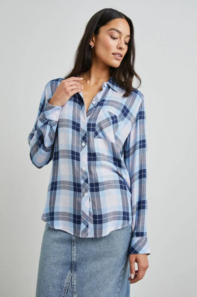 Tops Women Rails Hunter Shirt Lilac Crystal Navy