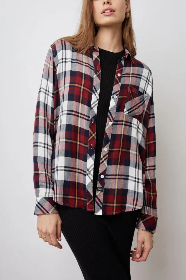 Tops Women Rails Hunter Shirt Merlot Navy Gold