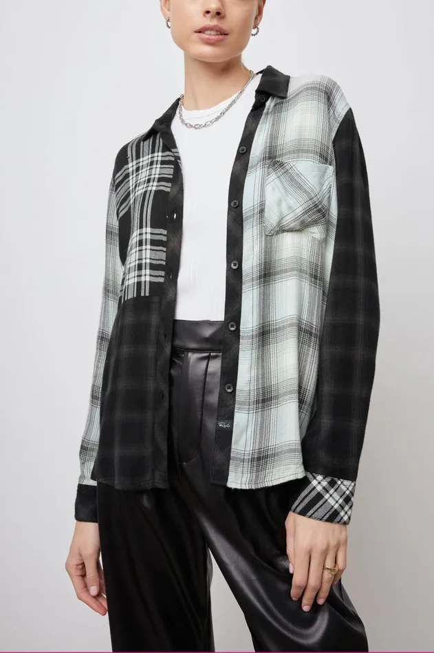 Tops Women Rails Hunter Shirt Mixed Onyx Plaid