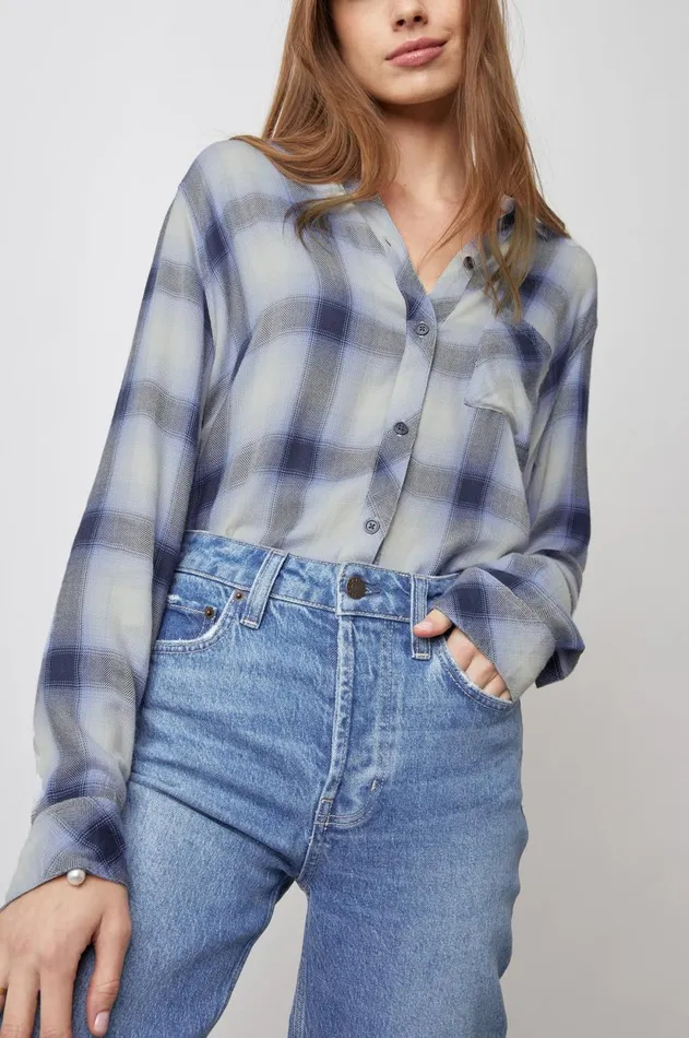 Tops Women Rails Hunter Shirt Navy Ivory Ice