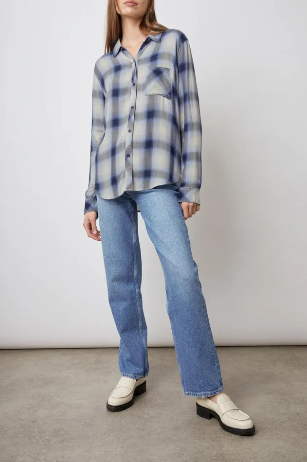 Tops Women Rails Hunter Shirt Navy Ivory Ice