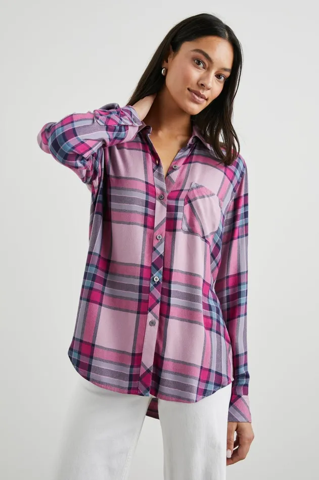 Tops Women Rails Hunter Shirt Navy Sea Magenta