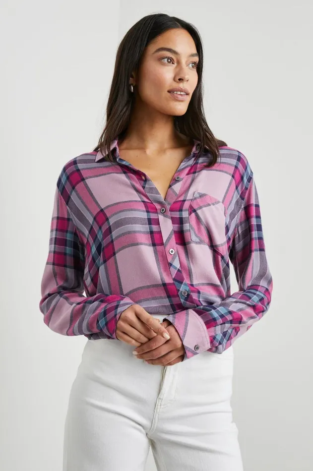 Tops Women Rails Hunter Shirt Navy Sea Magenta