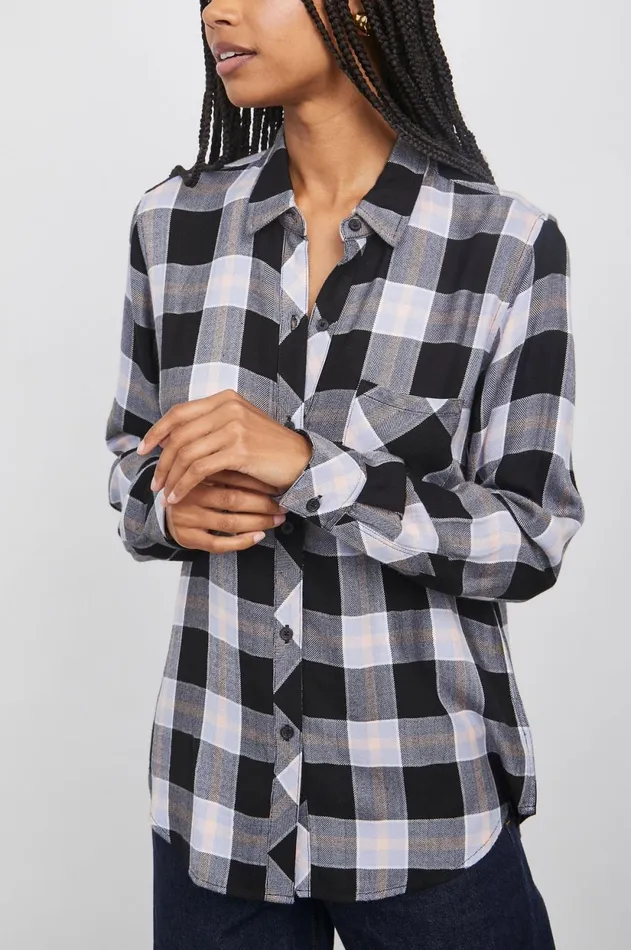 Tops Women Rails Hunter Shirt Onyx Perwinkle Blush